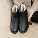 Winter 2020 Plush warm mom boots soft soled flat bottomed middle-aged and old cotton shoes non slip women's high top cotton shoes